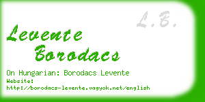 levente borodacs business card